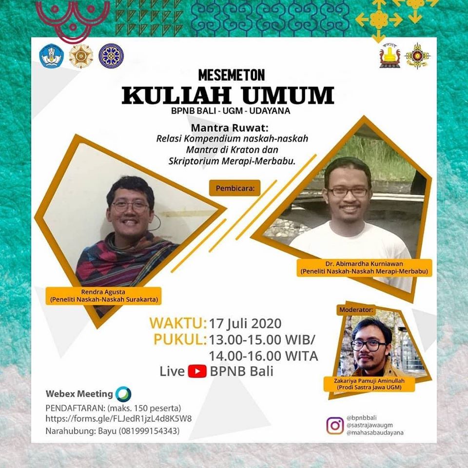 Kuliah Umum Mantra Ruwat UGM – UNUD – BPNB BALI Kuliah Umum Mantra Ruwat UGM – UNUD – BPNB BALI