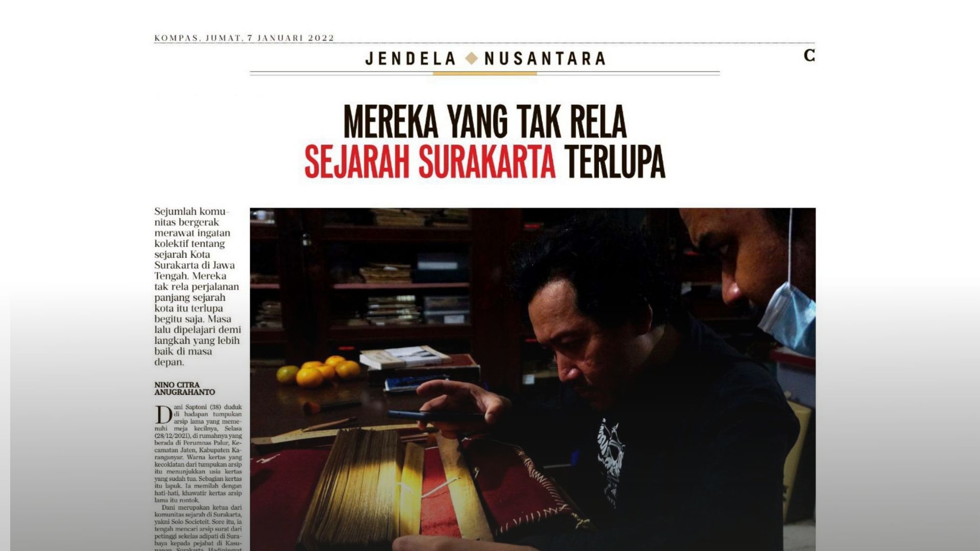 Merawat Ingatan Sejarah Surakarta